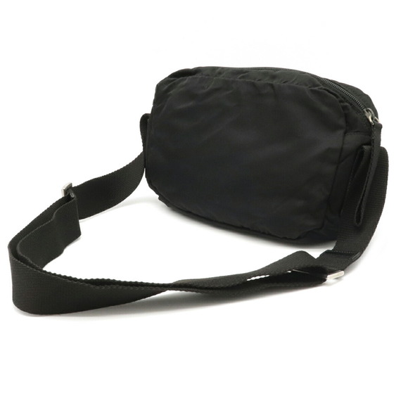Prada Nero Black Leather Pochette Nylon Diagonal - Picture 1 of 8